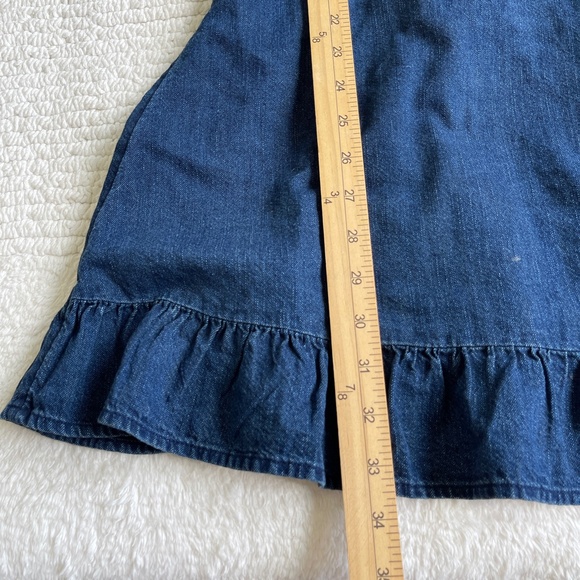 Old Navy Denim Mini Dress Women's L Blue Ruffle Cotton Sleeveless - Picture 12 of 12